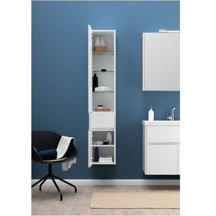 Шкаф-пенал Aquanet Латина 00187544 35 L, белый глянцевый