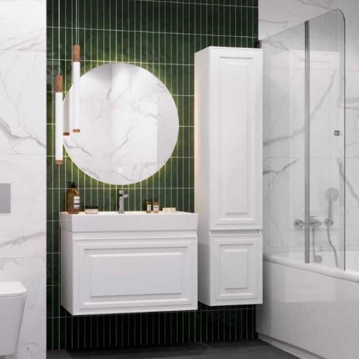 Шкаф-пенал Aquanet Агата 35 345485 белый сатин