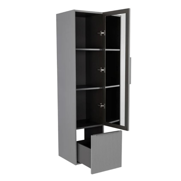 Шкаф-пенал Cezares Premium Plisse 35 подвесной 55509 Grigio nuvola серый