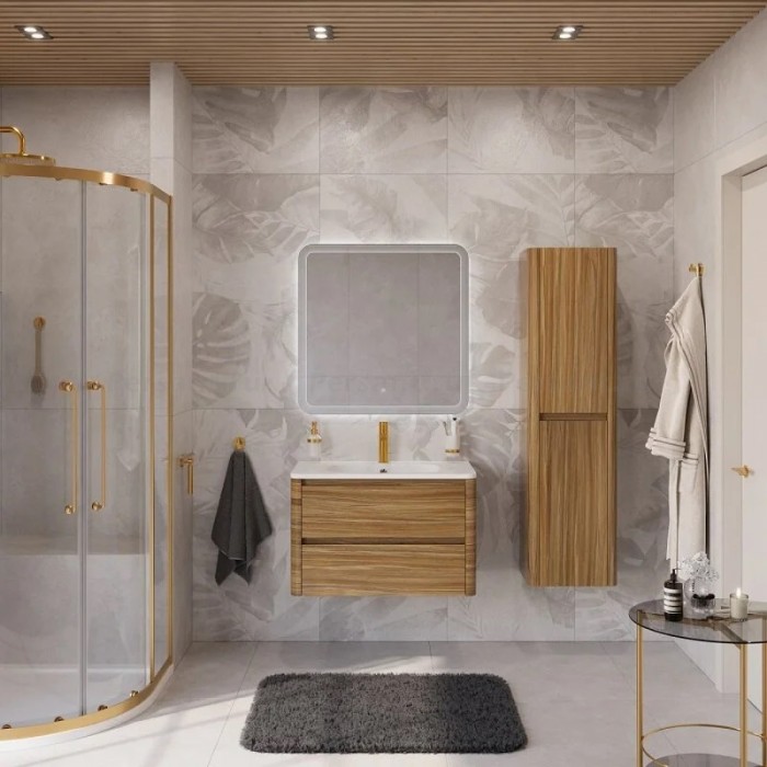 Шкаф-пенал Cezares Relax 40 см подвеснойб дуб карамельный RELAX-1500-2A-SC-RC-P