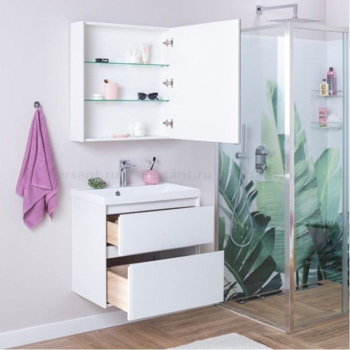 Зеркало-шкаф Aquanet Латина 60 белый глянец 00179942