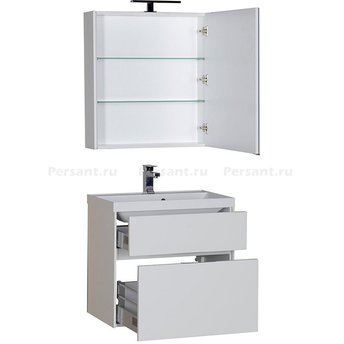 Зеркало-шкаф Aquanet Латина 70 белый глянец 00179997