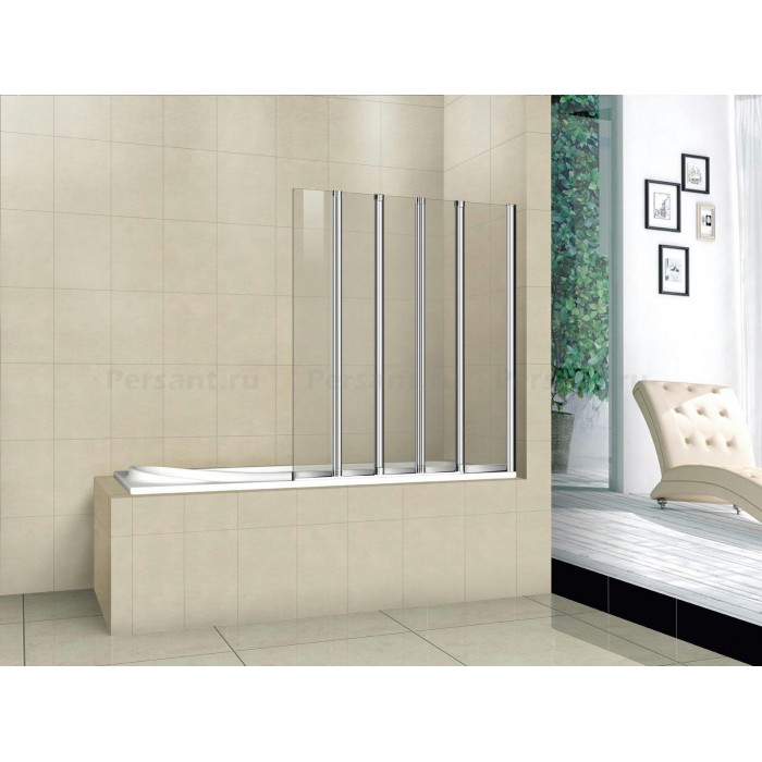 Шторка для ванны Cezares Pratico 120 PRATICO-V-5-120/140-C-Cr профиль хром стекло прозрачное