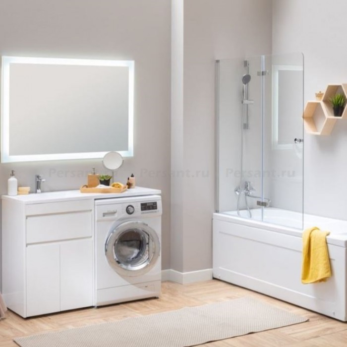 Шторка для ванны Aquanet Beta 120x140 NF6222-hinge, стекло прозрачное, профиль хром