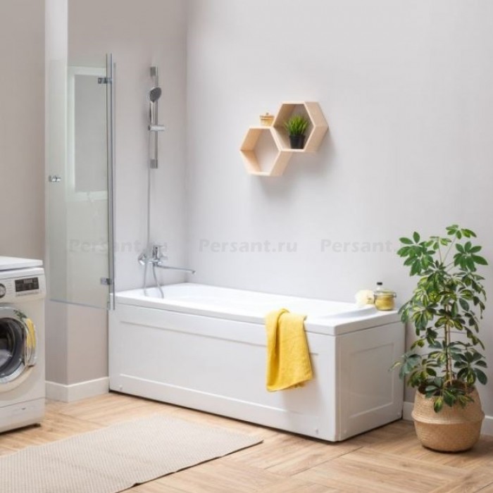 Шторка для ванны Aquanet Beta 120x140 NF6222-hinge, стекло прозрачное, профиль хром
