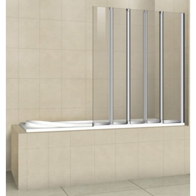 Шторка для ванны Cezares Pratico 120 PRATICO-V-5-120/140-C-Cr профиль хром стекло прозрачное