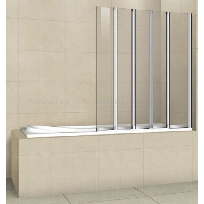 Шторка для ванны Cezares Pratico 120 PRATICO-V-5-120/140-C-Cr профиль хром стекло прозрачное