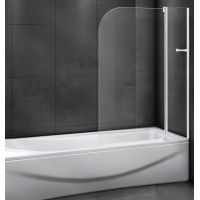 Шторка на ванну Cezares Relax 100 RELAX-V-11-100/140-C-Bi профиль белый стекло прозрачное