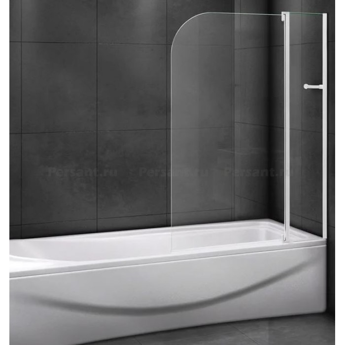 Шторка на ванну Cezares Relax 100 RELAX-V-11-100/140-C-Bi профиль белый стекло прозрачное