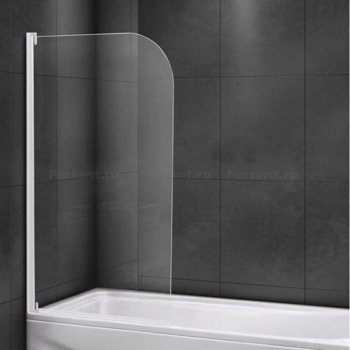 Шторка на ванну Cezares Relax 80 RELAX-V-1-80/140-C-Bi профиль белый стекло прозрачное