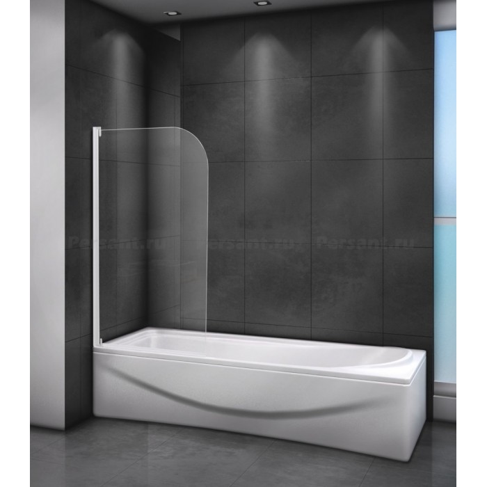 Шторка на ванну Cezares Relax 80 RELAX-V-1-80/140-C-Bi профиль белый стекло прозрачное