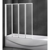 Шторка на ванну Cezares Relax 100 RELAX-V-4-100/140-C-Bi профиль белый стекло прозрачное