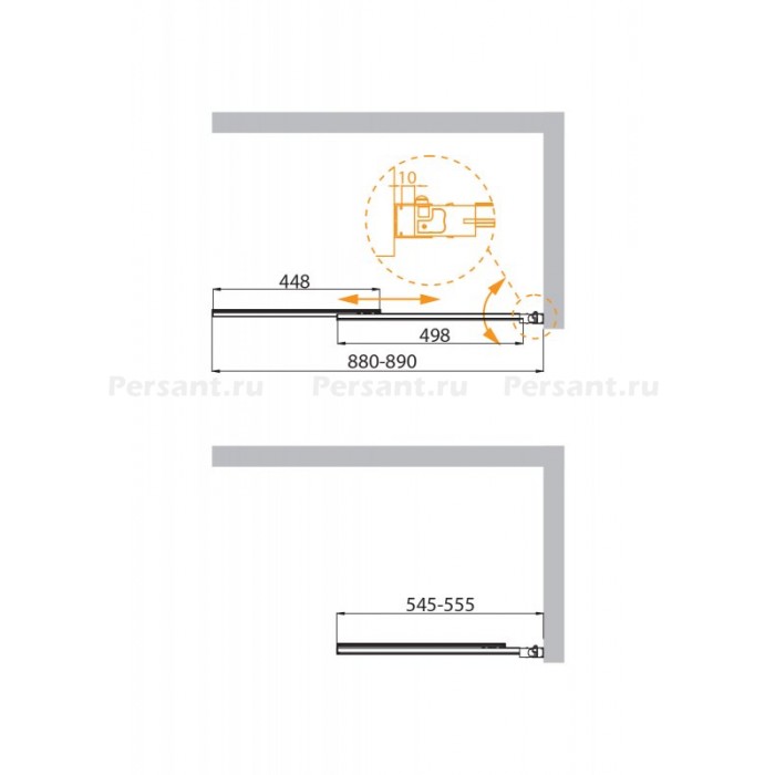 Шторка для ванны Cezares Slider 90 SLIDER-VF-11-90/150-C-Cr профиль хром стекло прозрачное