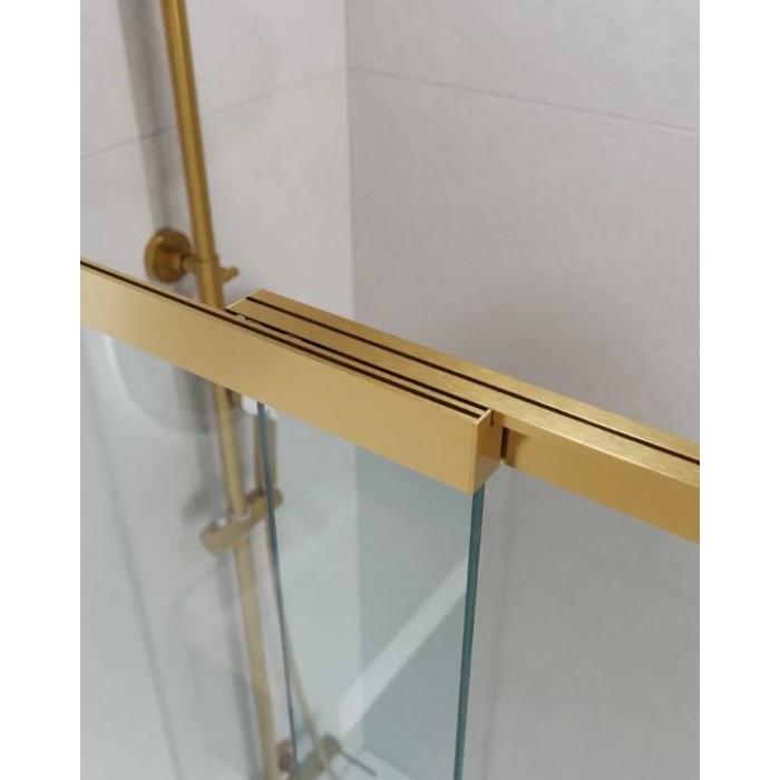 Шторка для ванны Cezares Slider 90 SLIDER-VF-11-90/150-C-BORO золото брашированное стекло прозрачное