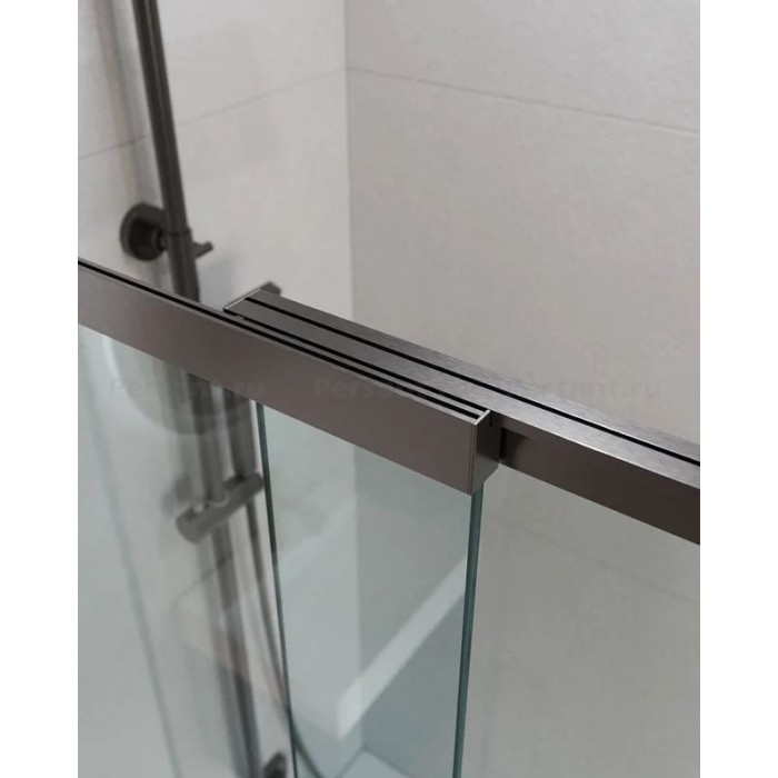 Шторка для ванны Cezares Slider 90 SLIDER-VF-11-90/150-C-GM оружейная сталь стекло прозрачное