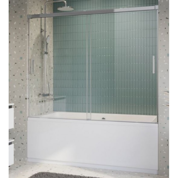 Шторка на ванну Cezares Tandem-Soft 180 TANDEM-SOFT-VF-2-180/145-C-Cr-IV профиль хром стекло прозрачное