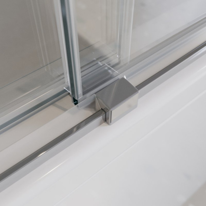 Шторка на ванну Cezares Tandem-Soft 200 TANDEM-SOFT-VF-2-200/145-C-Cr-IV профиль хром стекло прозрачное