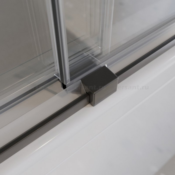 Шторка на ванну Cezares Tandem-Soft 180 TANDEM-SOFT-VF-2-180/145-C-GM-IV оружейная сталь стекло прозрачное