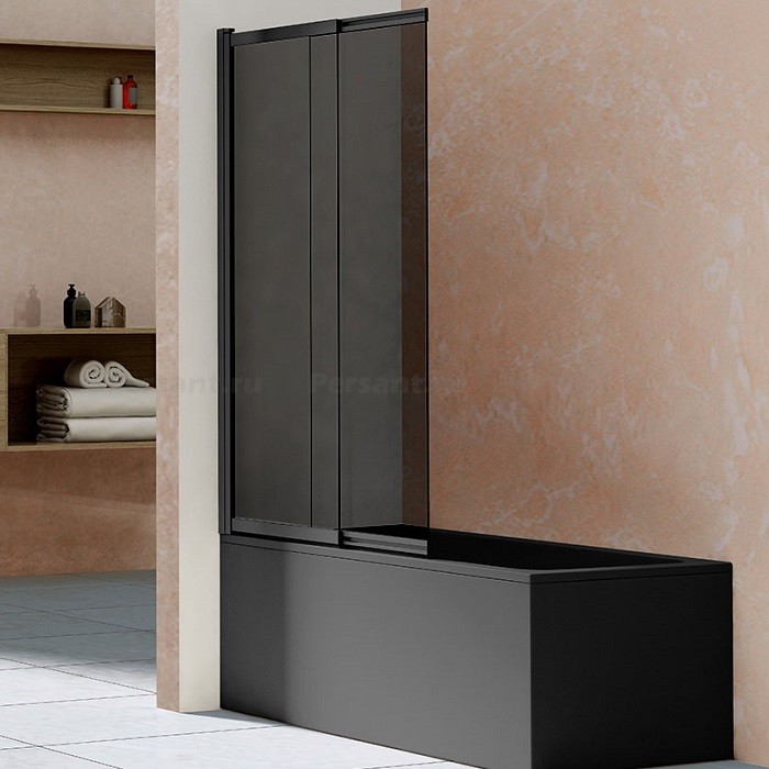 Шторка для ванны Vincea 100 VSB-1E100CGB черная, тонированное стекло