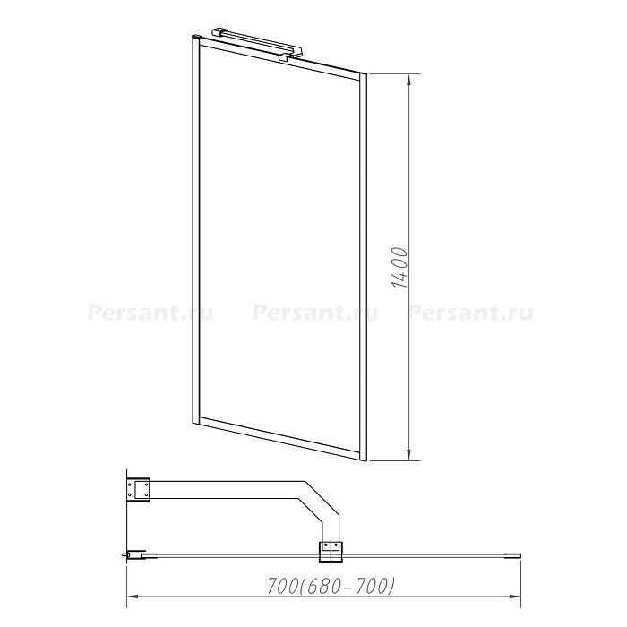 Шторка для ванны Vincea 70 VSB-41700CL профиль хром, прозрачное стекло