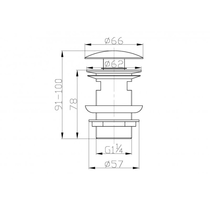 Донный клапан BelBagno BB-SAT-CRM с переливом хром