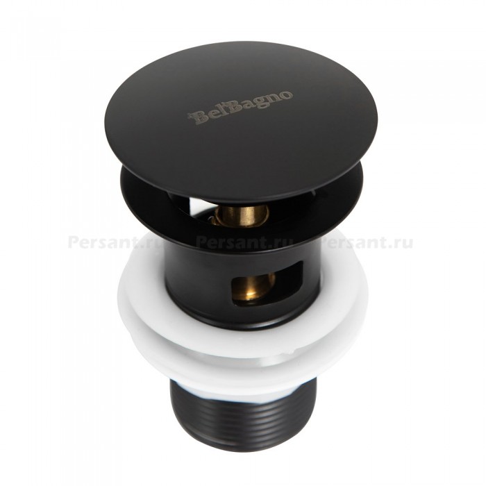 Донный клапан BelBagno BB-SAT-NERO с переливом черный
