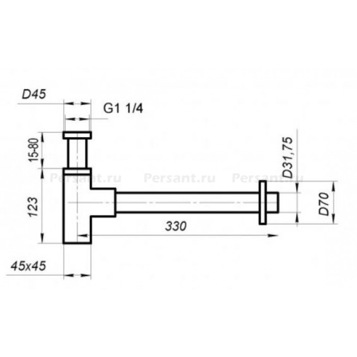 Сифон Belbagno BB-SMQ2-01 хром