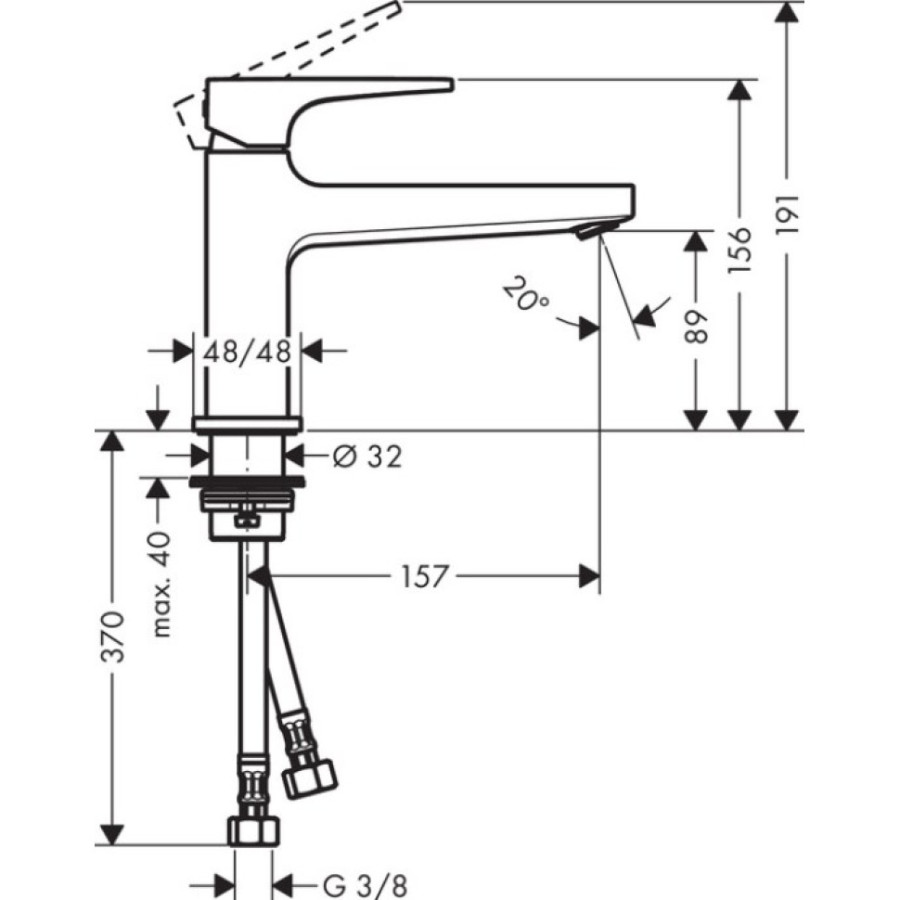 Смеситель для раковины Hansgrohe Metropol 74502000