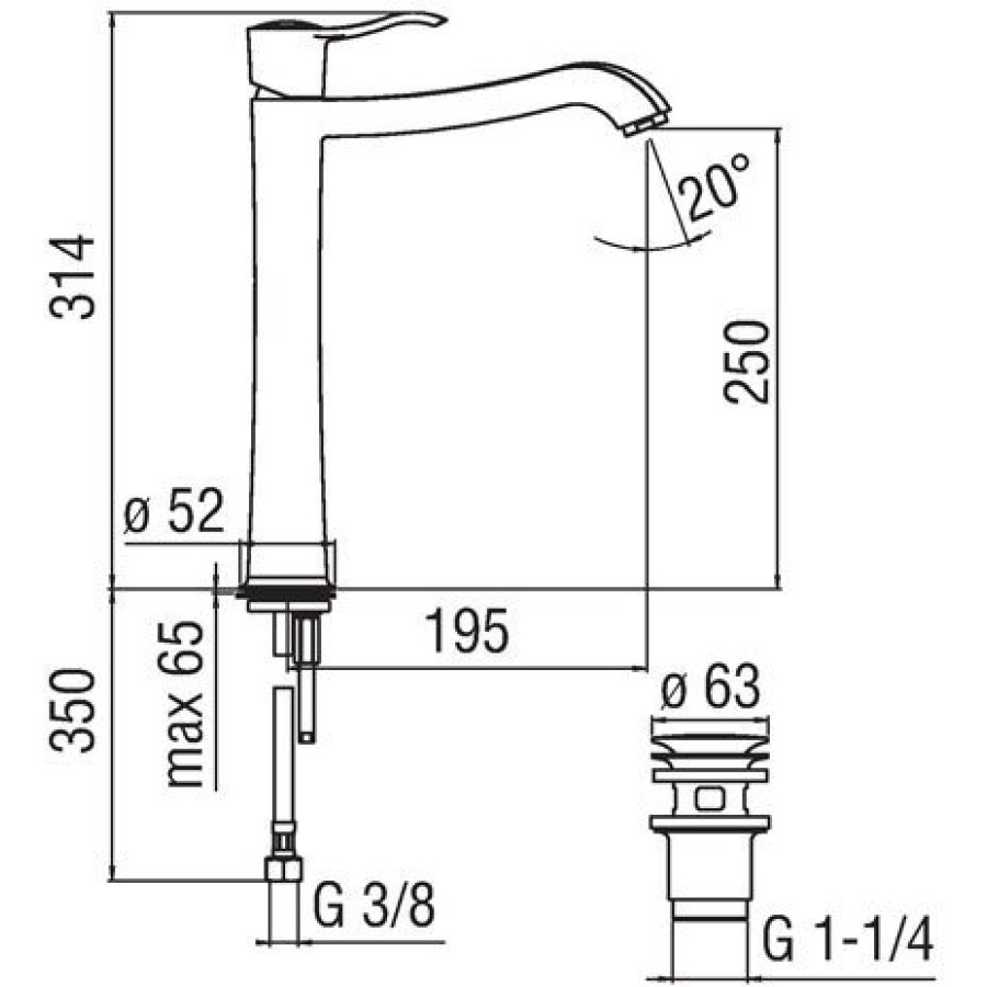 Смеситель для раковины Nobili Sofi SI98128/2CR хром