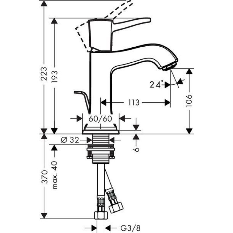 Смеситель для раковины Hansgrohe Metropol Classic 31300090