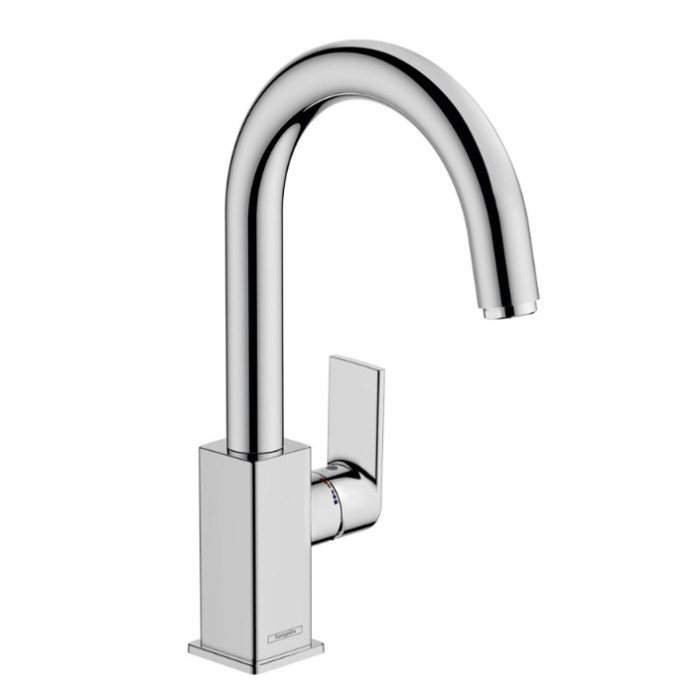 Смеситель для раковины hansgrohe Vernis Shape 71564000, 210 со сливным гарнитуром, хром