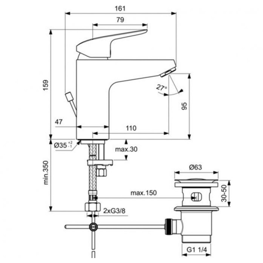 Смеситель для раковины Ideal Standard Ceraflex B1712AA