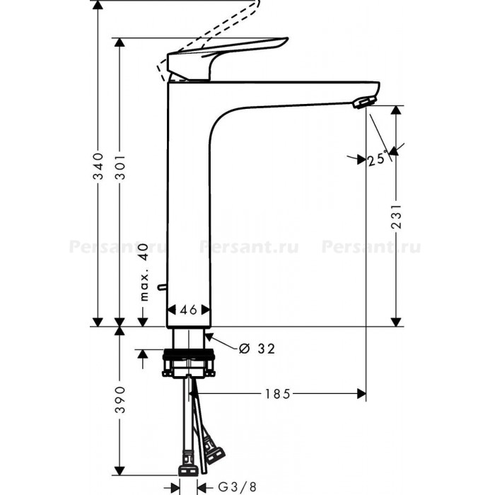 Смеситель для раковины Hansgrohe Logis E 71162000 хром