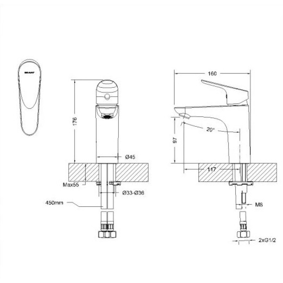 Смеситель для раковины Bravat Drop F14898C-RUS