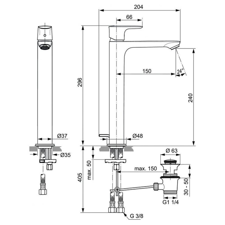 Смеситель для раковины Ideal Standard Connect Air A7025AA