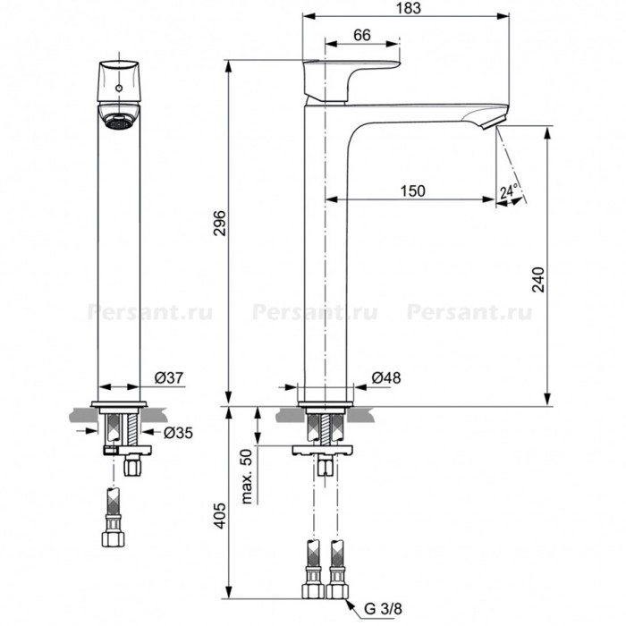 Смеситель для раковины Ideal Standard Connect Air A7027AA хром