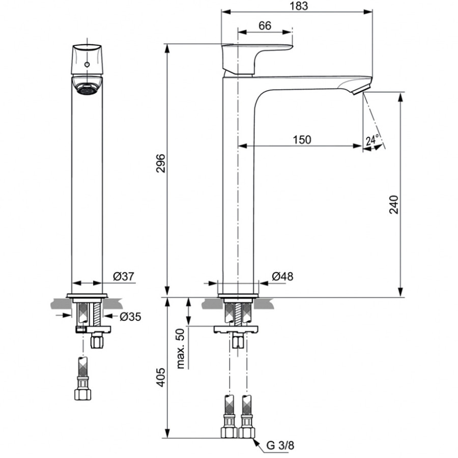 Смеситель для раковины Ideal Standard Connect Air A7027AA