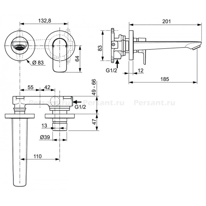 Смеситель для раковины Ideal Standard Connect Air A7029AA хром