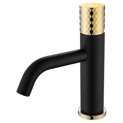 Смеситель для раковины Boheme Stick 121-BG черный/золото