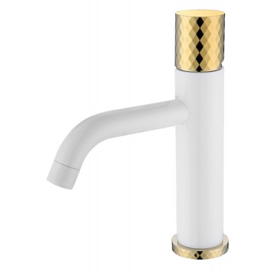 Смеситель для раковины Boheme Stick 121-WG белый/золото