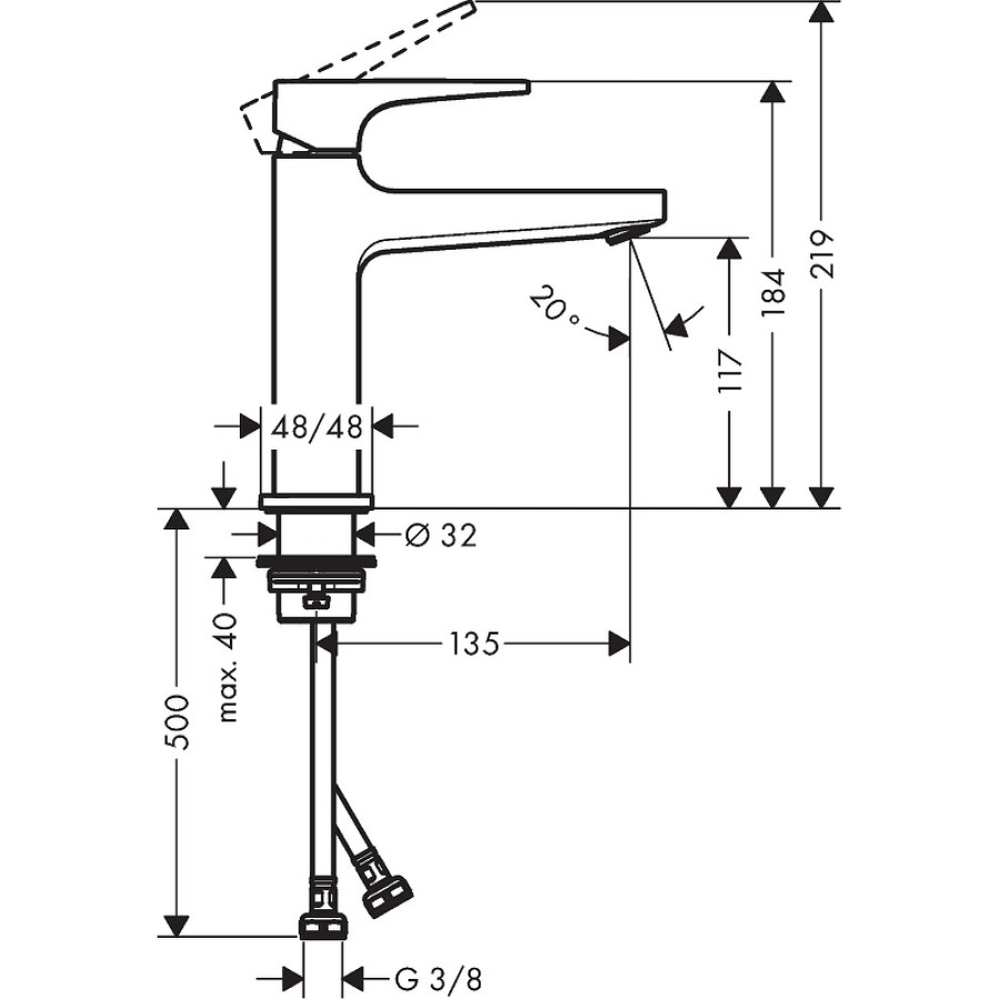 Смеситель для раковины Hansgrohe METROPOL 74507000