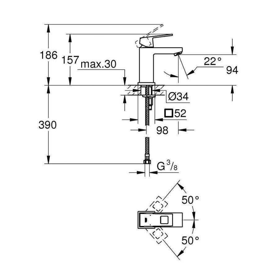 Смеситель для раковины Grohe Eurocube 23132000