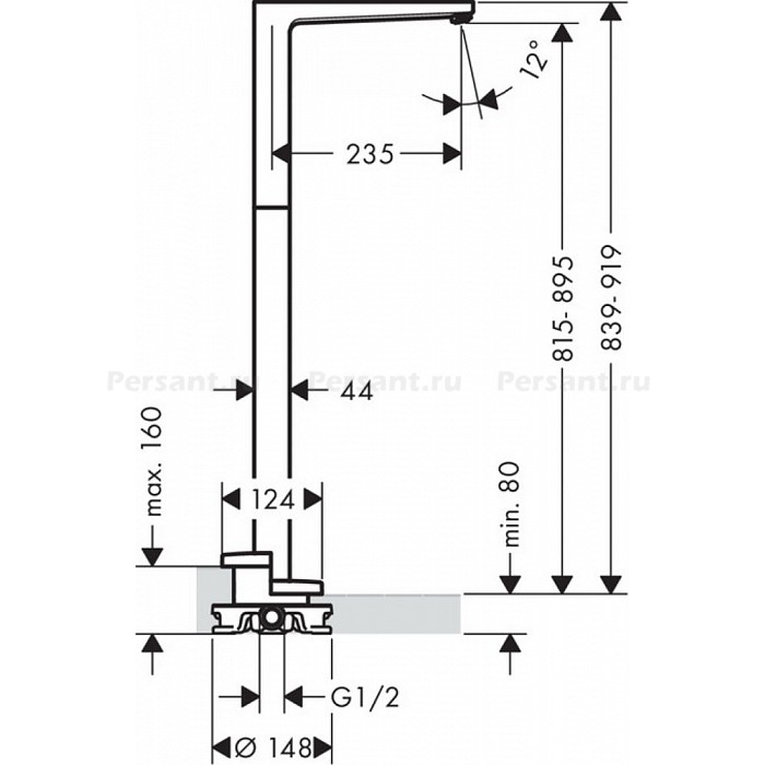 Смеситель для раковины Hansgrohe Metropol 74530000 напольный, хром