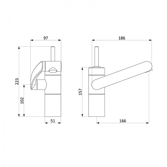 Смеситель для раковины Damixa Arc 290217364, черный матовый