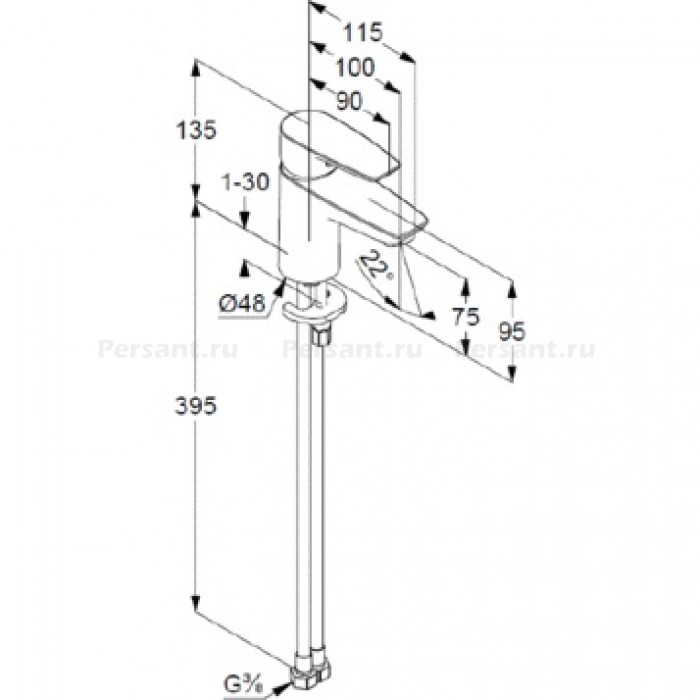 Смеситель для раковины Kludi PURE&SOLID 340280575 хром