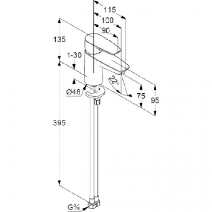 Смеситель для раковины Kludi PURE&SOLID 340280575 хром