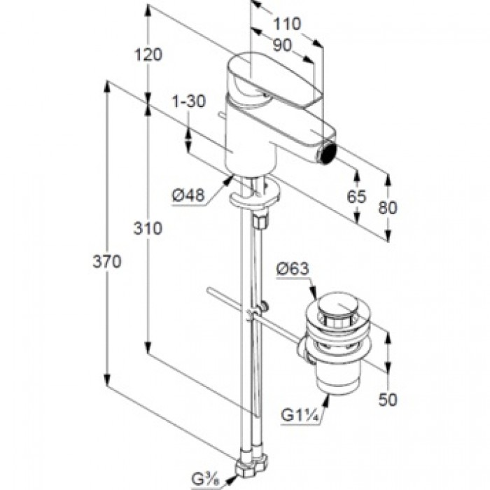 Смеситель для биде Kludi PURE&SOLID 342160575 хром