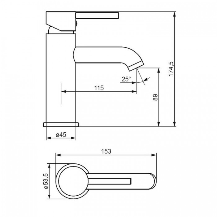 Смеситель для раковины Damixa Scandinavian Pure 360210000 хром