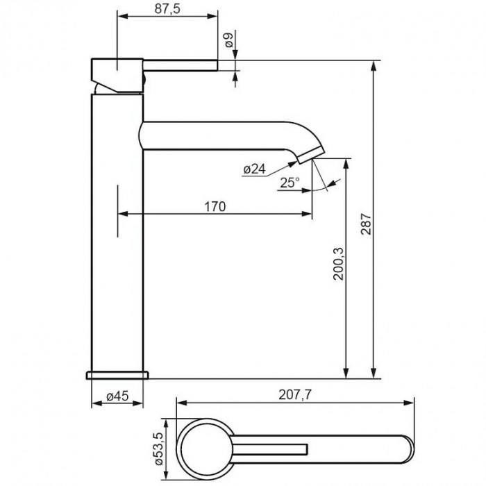 Смеситель для раковины Damixa Scandinavian Pure 360250000 хром