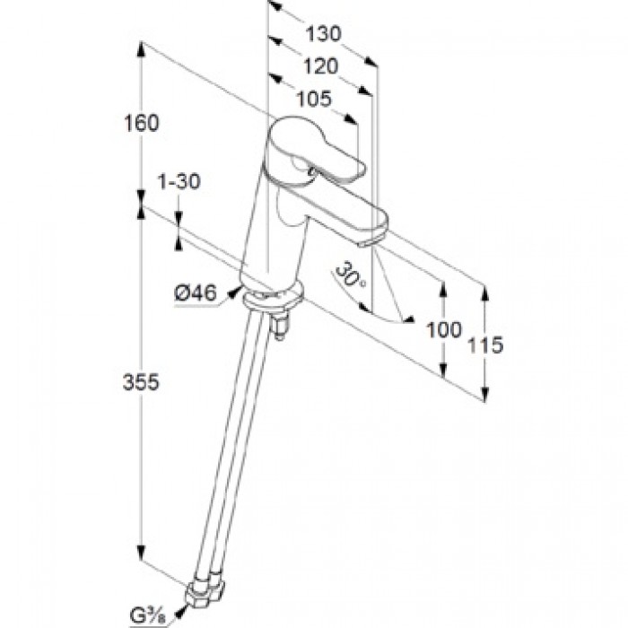 Смеситель для раковины Kludi PURE&EASY 372920565 хром